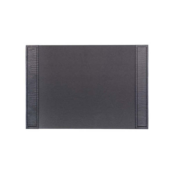 Dacasso Black Crocodile Embossed Leather 25.5" x 17.25" Side-Rail Desk Pad PR-2202